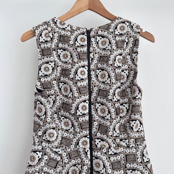 Alice + Olivia Mini Dress 6 Gold Embroidered Patty Tapestry 60s Style Retro Glam - Picture 8 of 16
